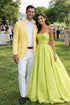 Mens Two Button Slim Fit Linen Style Lemon Yellow Summer Blazer