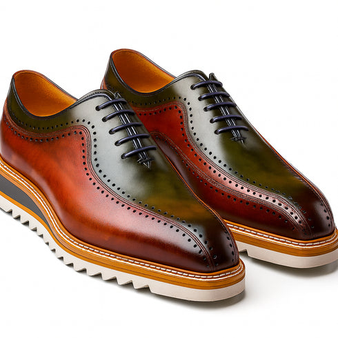 Stylish Two-Tone Brogue Oxford