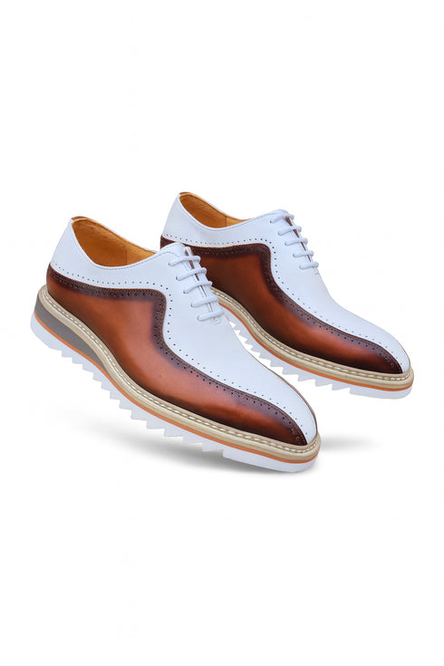 Stylish Two-Tone Brogue Oxford