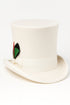 Victorian Steampunk Top Hat - 1800 19th Century - Dressy Loden Felt Top White Hat
