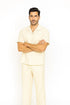 Mens Walking Suit in Color Cream Leisure Suit Casual Matching Shirt and Pants $99