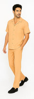 Mens Walking Suit in Color Melon Leisure Suit Casual Matching Shirt and Pants $99