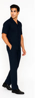 Mens Walking Suit in Color Navy Leisure Suit Causal Matching Shirt and Pants $99