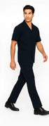 Mens Walking Suit in Color Navy Leisure Suit Causal Matching Shirt and Pants $99