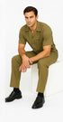 Mens Walking Suit in Color Safari Leisure Suit Casual Matching Shirt and Pants $99