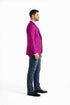 Mens Western Blazer - Paisley Pattern Cowboy Tuxedo Jacket in Color Fuchsia
