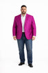 Mens Western Blazer - Paisley Pattern Cowboy Tuxedo Jacket in Color Fuchsia