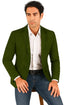 Mens Western Blazer - Paisley Pattern Cowboy Tuxedo Jacket in Color Olive