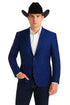 Mens Western Blazer - Paisley Pattern Cowboy Tuxedo Jacket in Color Royal