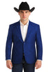 Mens Western Blazer - Paisley Pattern Cowboy Tuxedo Jacket in Color Royal