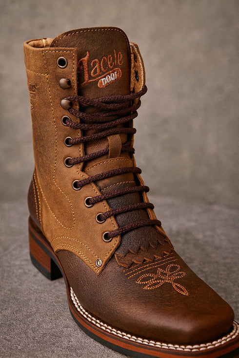 Lace Up Cowboy Boots