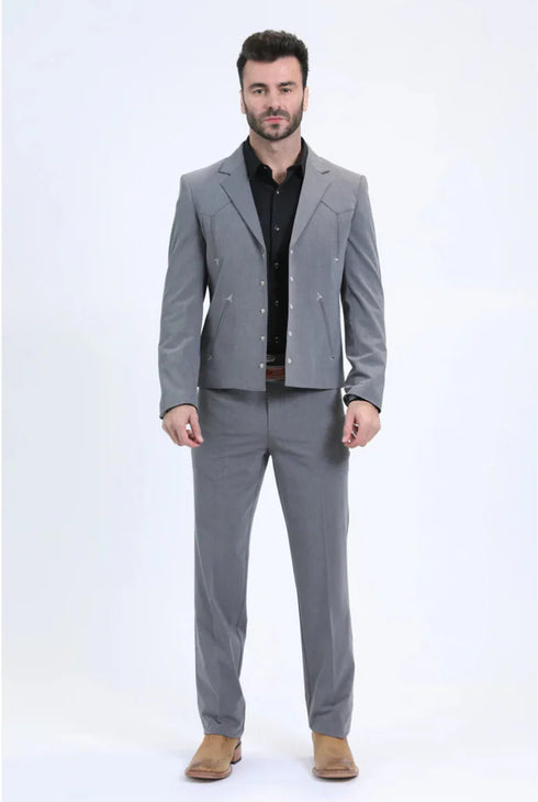 Men's Western Sport Suit - Grey