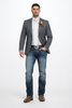 Mens Western Style Blazer – Classic Gray Cowboy Suit Jacket for Weddings, Country Events and Formal Wear in Grey Color