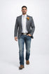 Mens Western Style Blazer – Classic Gray Cowboy Suit Jacket for Weddings, Country Events and Formal Wear in Grey Color