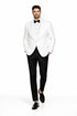 Mens White 1 Button Shawl Lapel Dinner Jacket