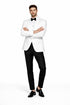 Mens White 1 Button Shawl Lapel Dinner Jacket