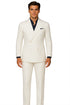 Linen Suit - Mens Summer Suits in White - Beach Wedding 4 Button