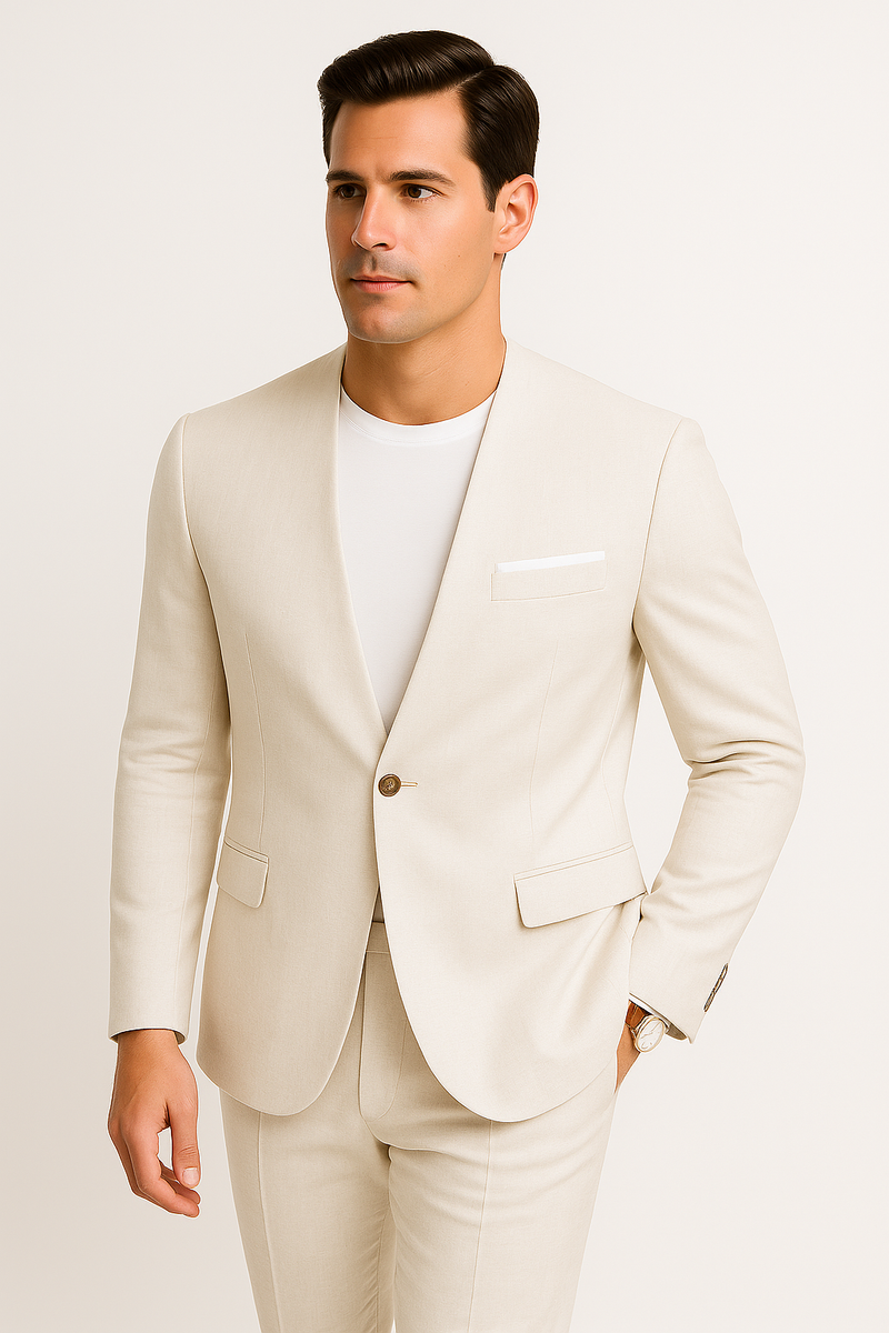 White Linen Suit For Summer