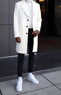 Mens White Overcoat - White Topcoat For Mens