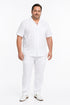 Mens White Seersucker Walking Suit Set – Casual Summer Short Sleeve Outfit with Matching Pants Lightweight Two Piece Set