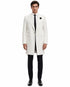 Mens White Velvet Victorian Tailcoat Tuxedo – Three Quarter Length Cutaway Stage And Wedding Jacket