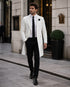 Mens White Velvet Victorian Tailcoat Tuxedo – Three Quarter Length Cutaway Stage And Wedding Jacket