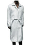 Men's White Wool Belted Long Coat – Classic Overcoat for Formal Wear, Wedding Full length