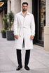 Men's White Wool Belted Long Coat – Classic Overcoat for Formal Wear, Wedding Full length