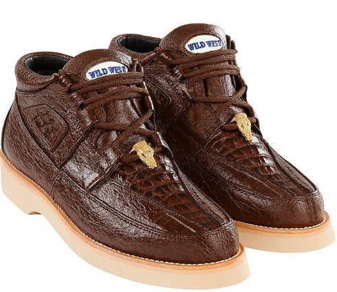 Men's Wild West Boots Caiman and Smooth Ostrich Skin Shoe 2ZA052807