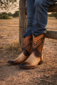 Men's Wild West Caiman Belly Square Toe Boot 2768215