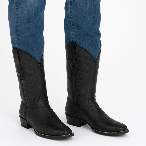 Men's Wild West Ostrich Skin J Toe Boots 29903-A