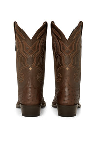Men's Wild West Ostrich Skin J Toe Boots 29903-A