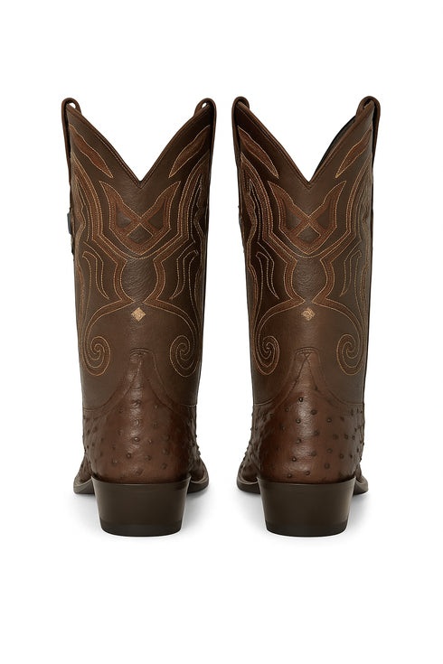 Men's Wild West Ostrich Skin J Toe Boots 29903-A