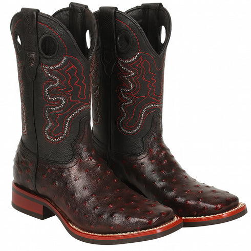 Men's Wild West Ostrich Skin Ranch Toe Boots 282503