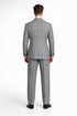 Suits With Baggy Pleated Pants - Wide Leg Pants 100% Wool - Classic Fit in Black and White Plaid Color by Rossiman