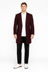 Mens Wool Burgundy ~ Wine Wool Coat ~ Car coat ~Peacoat By Alberto Nardoni