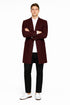 Mens Wool Burgundy ~ Wine Wool Coat ~ Car coat ~Peacoat By Alberto Nardoni