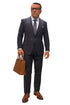 Statement Suits - Wool Suits - Peak Lapel Suits - Ticket Pocket - Modern Fit - Charcoal Stripe Suit