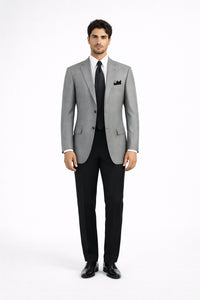Mens Luxurious Wool Black houndstooth checkered Sport Coat