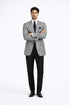 Mens Luxurious Wool Black houndstooth checkered Sport Coat