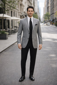 Mens Luxurious Wool Black houndstooth checkered Sport Coat