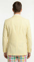 Mens Yellow Seersucker Blazer – Lightweight Summer Sport Coat Formal Casual Wedding Party Jacket