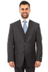 Mens Zegarie Brand Men's 100% Wool Modern Fit Vested Suit in Charcoal Grey & Blue Windowpane Plaid