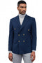 Mens Zegarie Brand Men's Classic Double Breasted Sport Coat Blazer in Navy