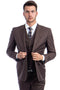 Mens Zegarie Brand Men's Designer Two Button Modern Fit Vested Wool Suit in Cocoa Brown