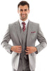 Mens Zegarie Brand Men's Designer Two Button Modern Fit Vested Wool Suit in Grey