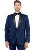 Mens Zegarie Brand Men's Modern Fit One Button Shawl Lapel Tuxedo Separates Jacket in Navy with Black Lapel