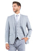 Mens Zegarie Brand Men's One Button Vested Slim Fit Business & Wedding Suit in Light Grey