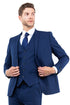 Mens Zegarie Brand Men's One Button Vested Slim Fit Business & Wedding Suit in Navy Blue