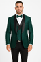 Men’s Floral Lace Hunter Green Tuxedo Set – Premium Vested Wedding Suit